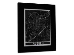 Auburn - Stainless Steel Map - 11"x14"