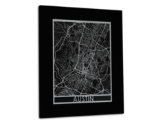 Austin - Stainless Steel Map - 11"x14"