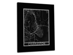 Charleston - Stainless Steel Map - 11"x14"