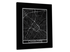 Charlotte - Stainless Steel Map - 11"x14"
