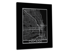 Chicago - Stainless Steel Map - 11"x14"