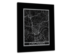 Cincinnati - Stainless Steel Map - 11"x14"