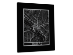 Dallas - Stainless Steel Map - 11"x14"