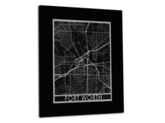 Fort Worth - Stainless Steel Map - 11"x14"