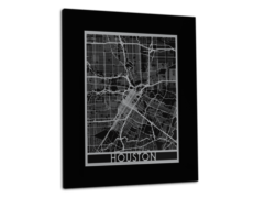Houston - Stainless Steel Map - 11"x14"