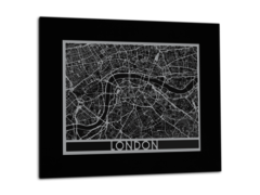 London - Stainless Steel Map - 11"x14"