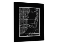 Miami - Stainless Steel Map - 11"x14"