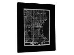 Milwaukee - Stainless Steel Map - 11"x14"
