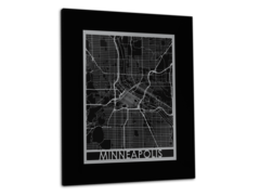 Minneapolis - Stainless Steel Map - 11"x14"