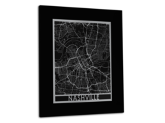Nashville - Stainless Steel Map - 11"x14"