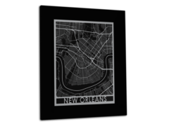 New Orleans - Stainless Steel Map - 11"x14"