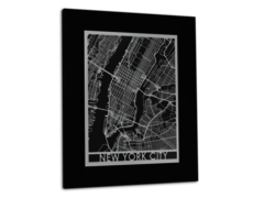 New York City - Stainless Steel Map - 11"x14"