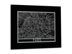 Paris - Stainless Steel Map - 11"x14"