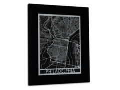 Philadelphia - Stainless Steel Map - 11"x14"