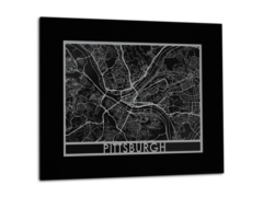 Pittsburgh - Stainless Steel Map - 11"x14"