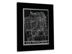 San Francisco - Stainless Steel Map - 11"x14"