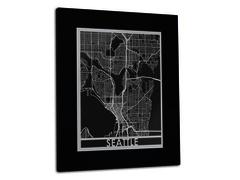 Seattle - Stainless Steel Map - 11"x14"