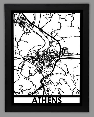 Athens framed 18x24