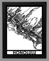 Honolulu framed 18x24