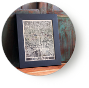 11x14” Stainless Steel City Maps